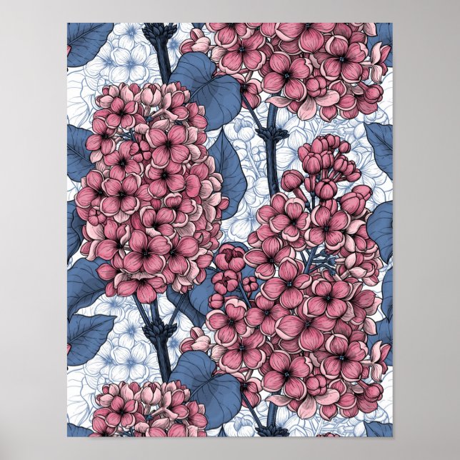 Affiche Lilac en rose et bleu (Devant)