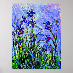 Affiche Lilac Irises art de Claude Monet,