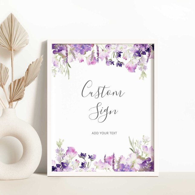 Affiche Lilac lavande fleurs sauvages personnalisés (Créateur téléchargé)
