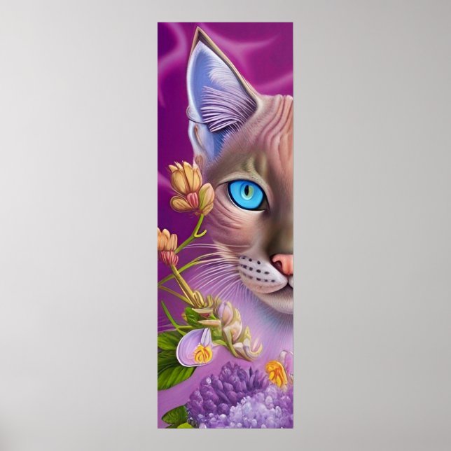 Affiche Lilac Lynx pointe Chat siamois dans le violet (Devant)