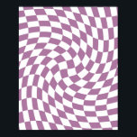 Affiche Lilac Purple Mariage Collection Vérifier À damiers<br><div class="desc">Lilac de bohème moderne violet thème de mariage mariée produits de fête de mariage. À feuillage persistant rétro tendance chèques dépoli design,  dépoli plaques de papier à damiers dans belle élégante et chic Lilac violet et blanc.</div>