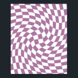 Affiche Lilac Purple Mariage Collection Vérifier À damiers<br><div class="desc">Lilac de bohème moderne violet thème de mariage mariée produits de fête de mariage. À feuillage persistant rétro tendance chèques dépoli design,  dépoli plaques de papier à damiers dans belle élégante et chic Lilac violet et blanc.</div>