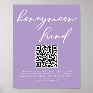 Affiche Lilac Purple Mariage Honple Fund Code QR