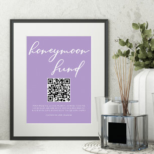 Affiche Lilac Purple Mariage Honple Fund Code QR