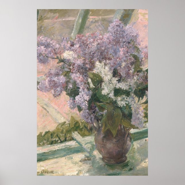 Affiche Lilacs dans la fenêtre par Mary Cassatt Peintre am (Devant)