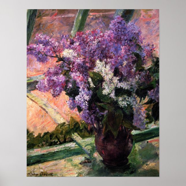 Affiche Lilacs dans une fenêtre par Mary Cassatt (Devant)