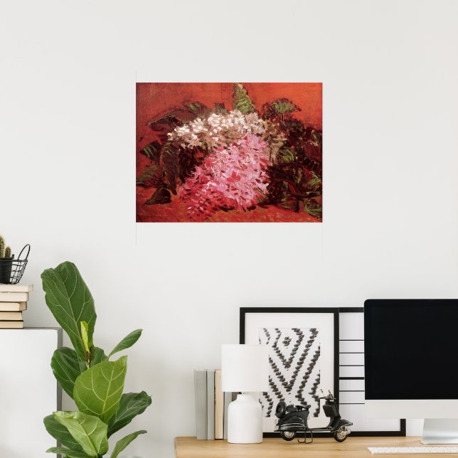 Affiche Lilas roses par Vincent van Gogh, Nature morte Fle (Bureau à domicile)