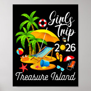 Affiche l'île au trésor féminine floride été tropical