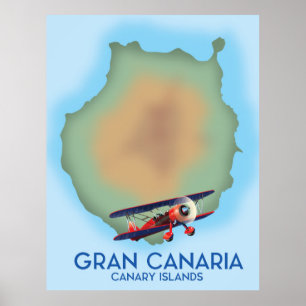 Affiche L'île canarienne de Grande Canarie, l'art de l'aff