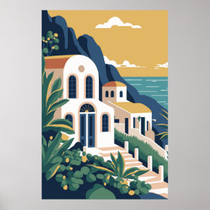 Affiche L'île de Santorin