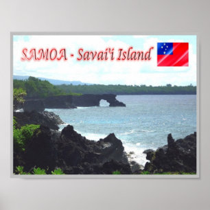 Affiche L'île de Savai'i - Littoral - Samoa -