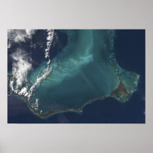 Affiche L'île étroite prolongée d'Eleuthra des Bahamas