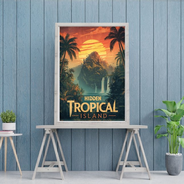 Affiche L'Île Perdue – Paradis Tropical Fantastique (Créateur téléchargé)