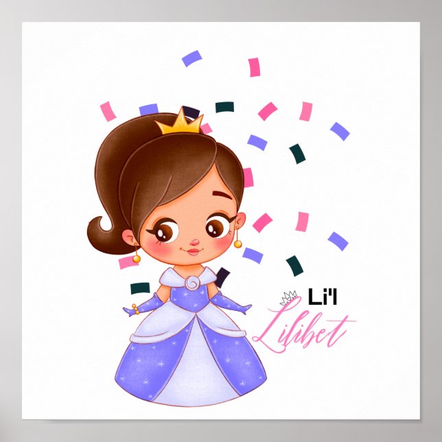Affiche Lilibet Nommé Cadeaux Princesse Violet pour Filles (Devant)