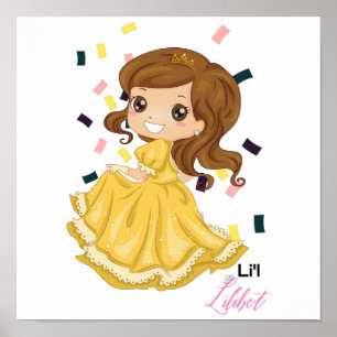 Affiche Lilibet Nommée Golden Princess Girl Gifts