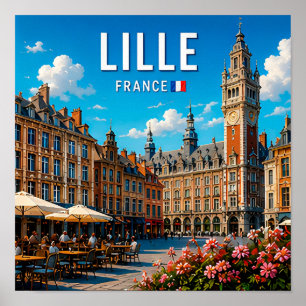 Affiche Lille France Patrimoine Flamand Historique