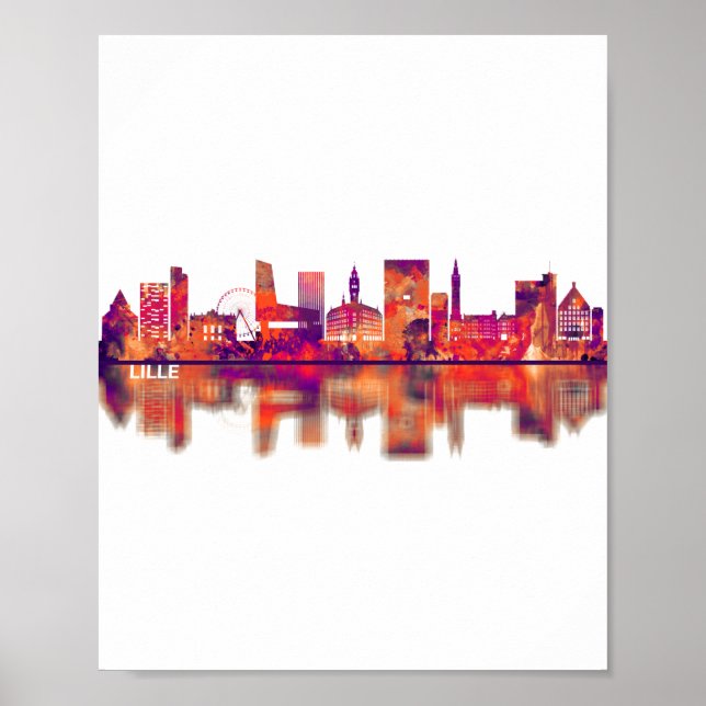 Affiche Lille France Skyline (Devant)