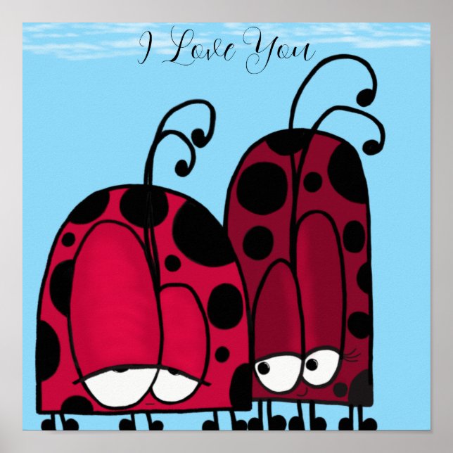 Affiche L'illustration de coccinelle d'amour non partagé (Devant)