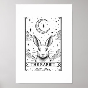 Affiche L'Illustration de la carte de tarot de la Lune Mys