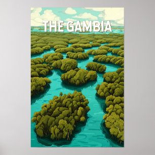 Affiche L'illustration de la Gambie Art de voyage vintage