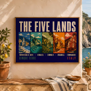 Affiche L'illustration des Cinq Terres Cinque Terre Italie