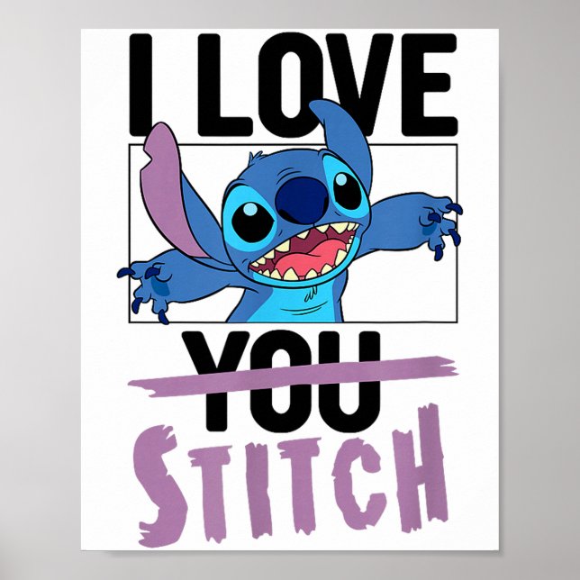 Affiche Lilo & Stitch - Saint-Valentin J'aime Stitch  (Devant)