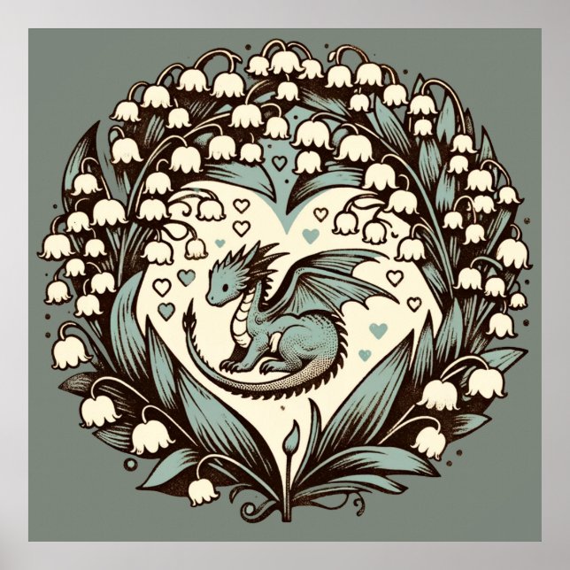 Affiche Lily of the Valley Baby Dragon Cute Dragons (Devant)
