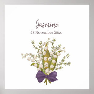 Affiche Lily Of The Valley Bouquet avec Bow pourpre