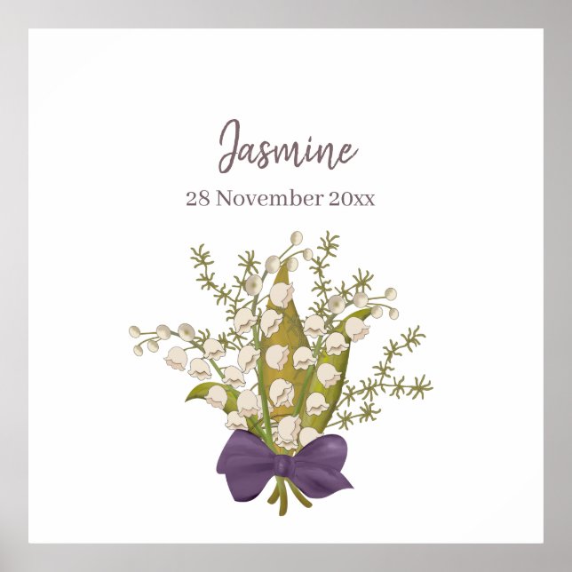 Affiche Lily Of The Valley Bouquet avec Bow pourpre (Devant)