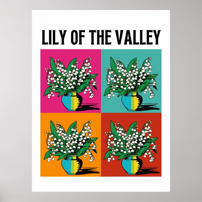 Affiche Lily of the Valley May Mois de naissance Flower Po (Devant)