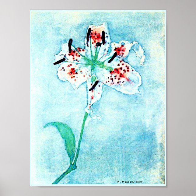 Affiche Lily, peinture de Piet Mondrian (Devant)