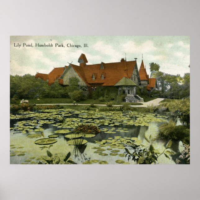 Affiche Lily Pond, Humboldt Park, Chicago Vintage (Devant)