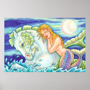 AFFICHE L'IMAGINAIRE DE MARINE MERMAID À MERHORSE, SEAHORS