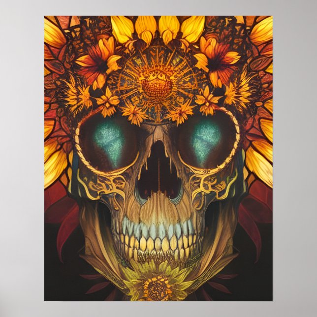 Affiche L'Imaginaire du crâne de tournesol Imprimer (Devant)