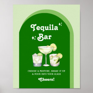 Affiche Lime Green Citrus Retro Tequila Bar