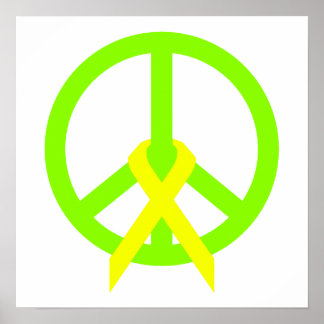 Affiche Lime Green Peace & Ribbon