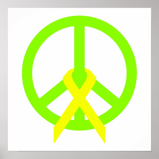 Affiche Lime Green Peace & Ribbon (Devant)