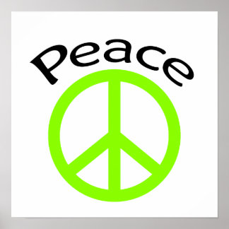 Affiche Lime Green Peace & Word