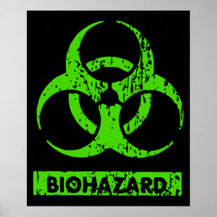 Affiche Lime Vert Néon Produits Chimiques Bio-Hazard Graph