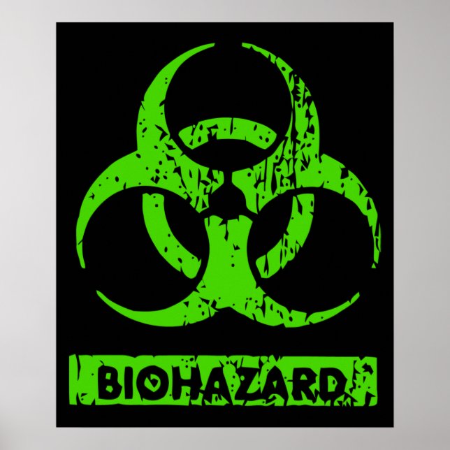 Affiche Lime Vert Néon Produits Chimiques Bio-Hazard Graph (Devant)