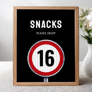 Affiche Limite de vitesse 16e anniversaire