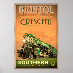 Affiche limitée BRISTOL Tennessee Virginia Crescen