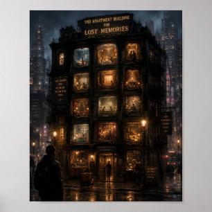 Affiche L'immeuble d'appartements pour les souvenirs perdu