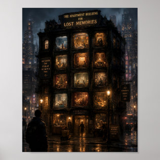 Affiche L'immeuble d'appartements pour les souvenirs perdu