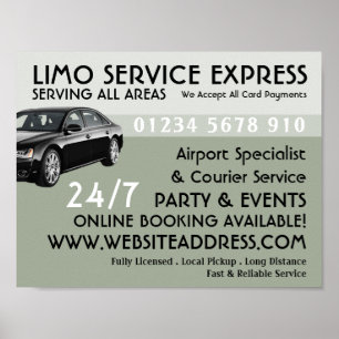 Affiche Limo Taxi Service Publicité