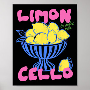 Affiche Limoncello Italie Citrons Côte d'Amalfi Voyage Séj
