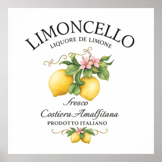 Affiche Limoncello Italie Côte Amalfitaine (Devant)