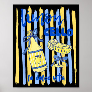 Affiche Limoncello la dolce vita côte amalfitaine citron