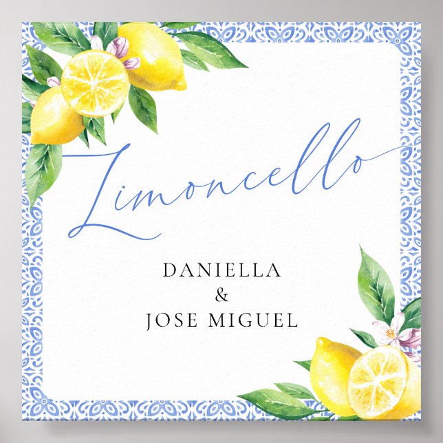 Affiche Limoncello Lemon Positano Mariage italien (Devant)