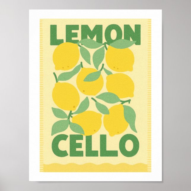 Affiche Limoncello Vintage Citron Méditerranéen Citrus (Devant)